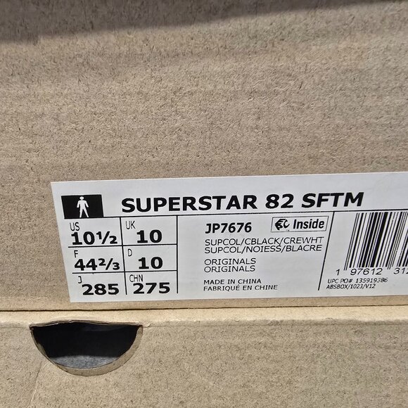 Adidas Men's Song for the Mute x Superstar 82 Mens Size 10.5 Black |JP7676| NEW - Picture 9 of 9